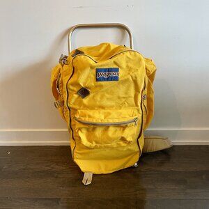Used Vintage Yellow JanSport BACKPACK EXTERNAL Metal Frame W/O Hip Wings